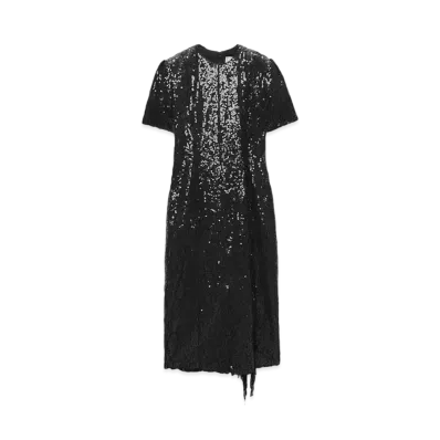 MSGM Sequined Midi Dress With Fringe "Black"
