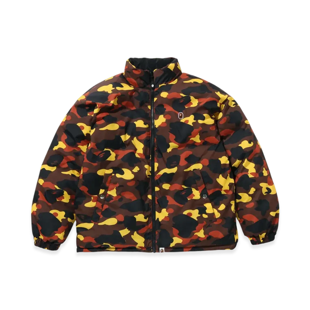 A BATHING APE 1St Camo Reversible Down Jacket "Orange"