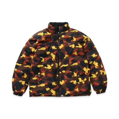 A BATHING APE 1St Camo Reversible Down Jacket "Orange"