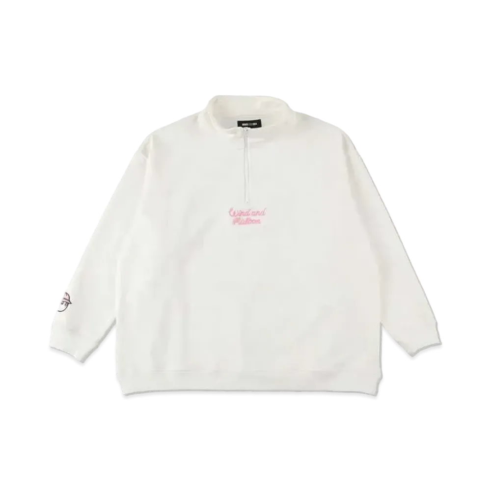 WIND AND SEA x MALBON HALF ZIP SWEAT "White"