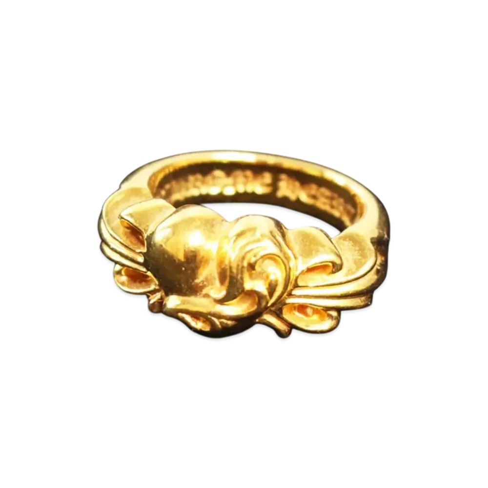 Chrome Hearts Floral Cross Heart Ring "Gold"