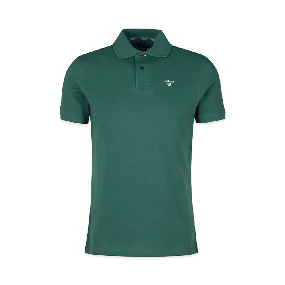 Barbour Tartan Switching Short Sleeve Polo Shirt "Olive"