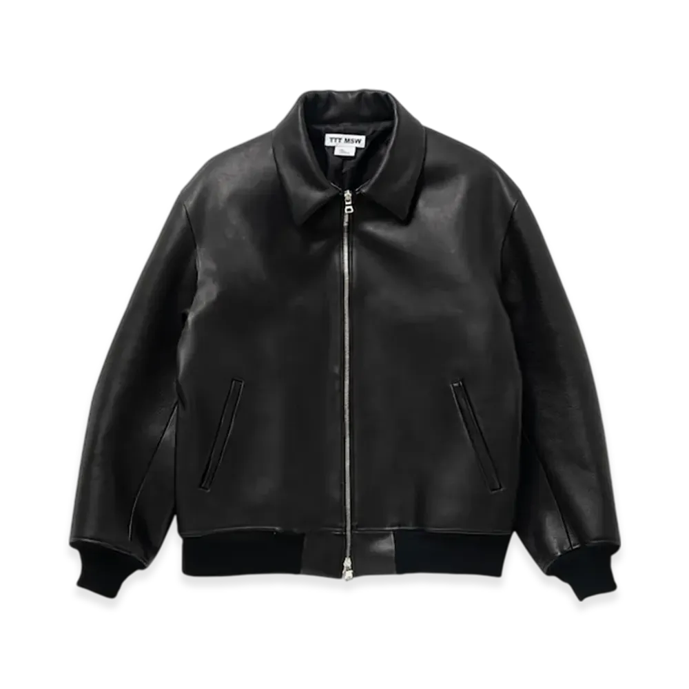 TTTMSW Leather Varsity Jacket "Black"