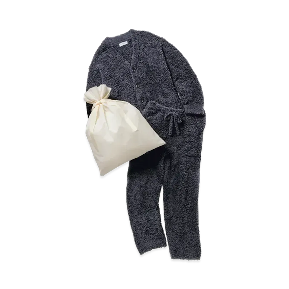 GELATO PIQUE Homme Wrapped Basic Gelato Cardigan & Long Pants Set "Charcoal Gray"