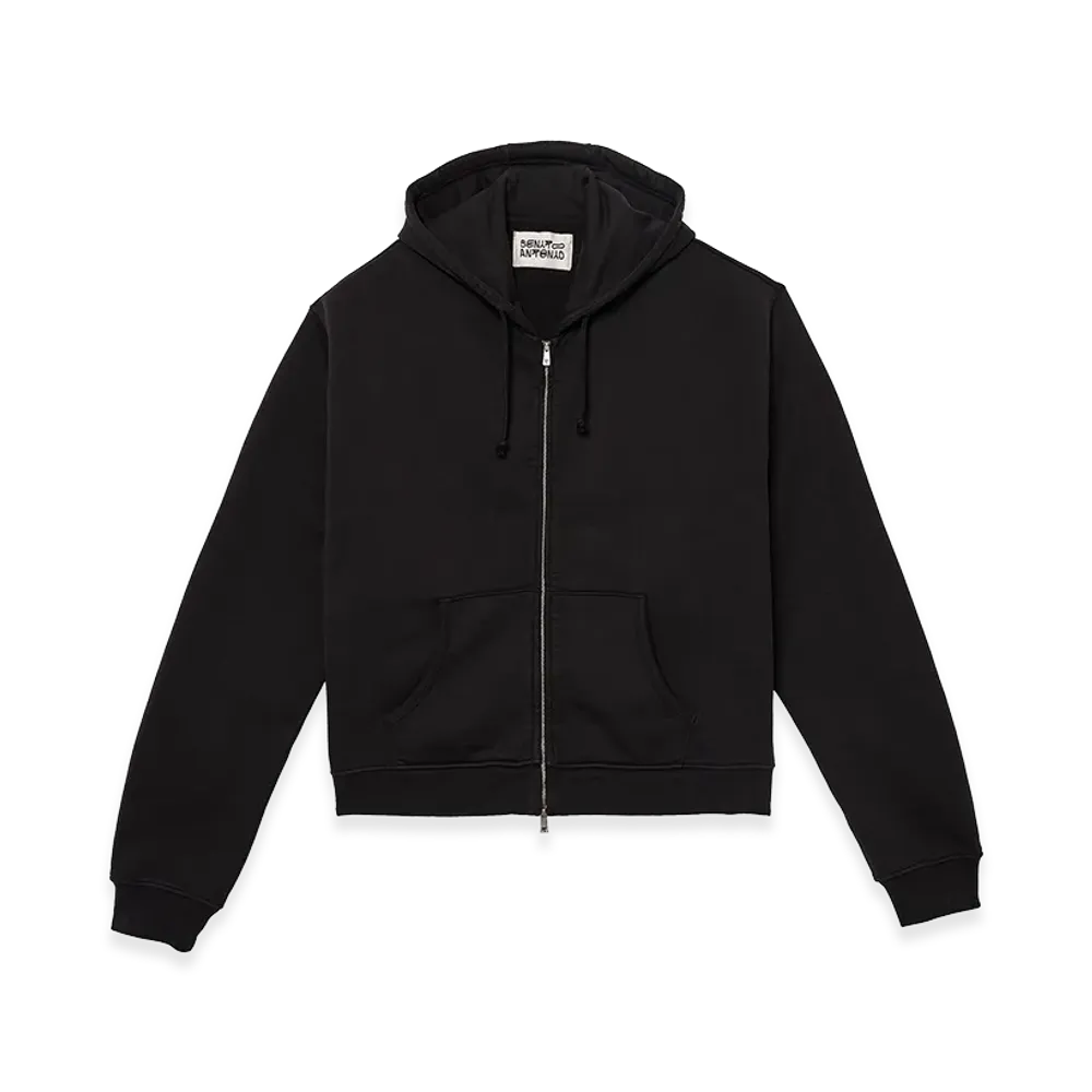 ZARA x Bad Bunny Benito Antonio Cropped Fit Zip Hoodie "Black"