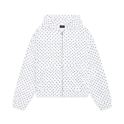 WE11DONE Square Dot Zip-up Hoodie "White"