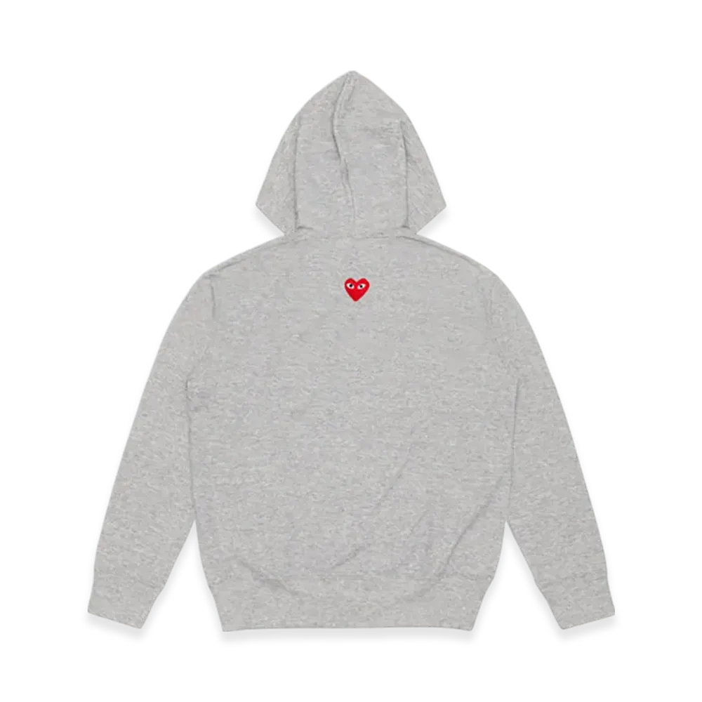 PLAY COMME des GARCONS Unisex Back Printed Zip-Up Hoodie "Top Gray"
