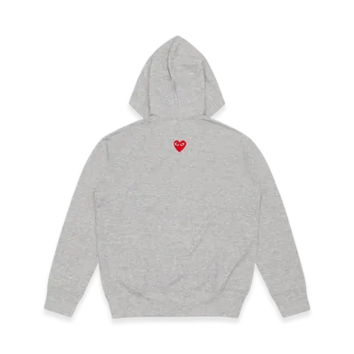 PLAY COMME des GARCONS Unisex Back Printed Zip-Up Hoodie "Top Gray"
