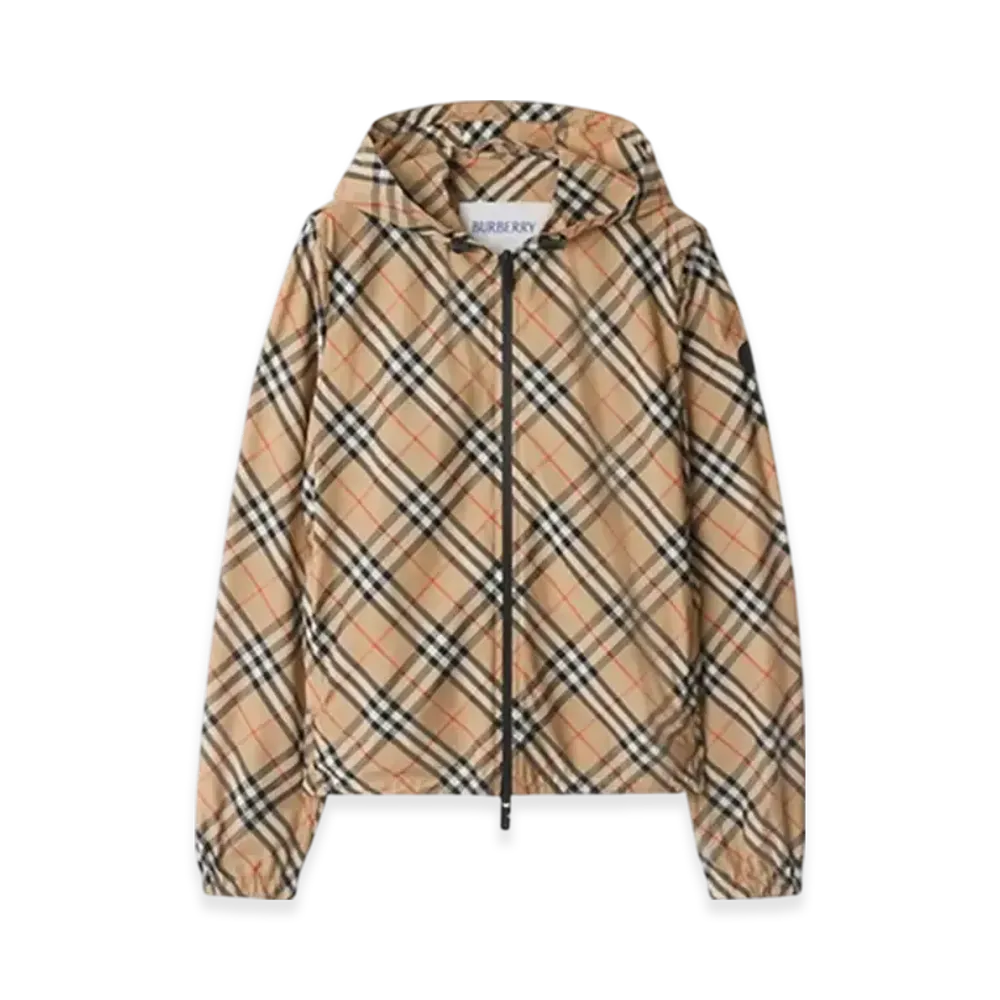 Burberry Check Hooded Jacket "Sand"