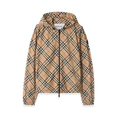 Burberry Check Hooded Jacket "Sand"