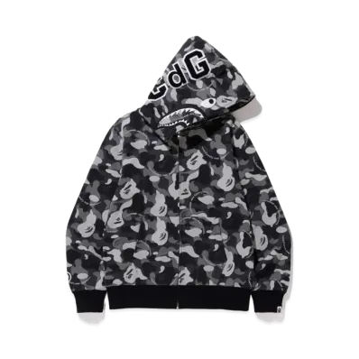 A BATHING APE / Comme des Garcons OSAKA SHARK FULL ZIP HOODIE "Black"