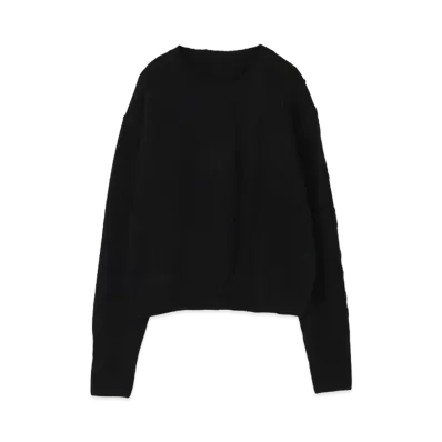 Yohji Yamamoto 5G 5G DIAMOND PATTERN JQ+PS+RIB DIAMOND PATTERN RN "Black"