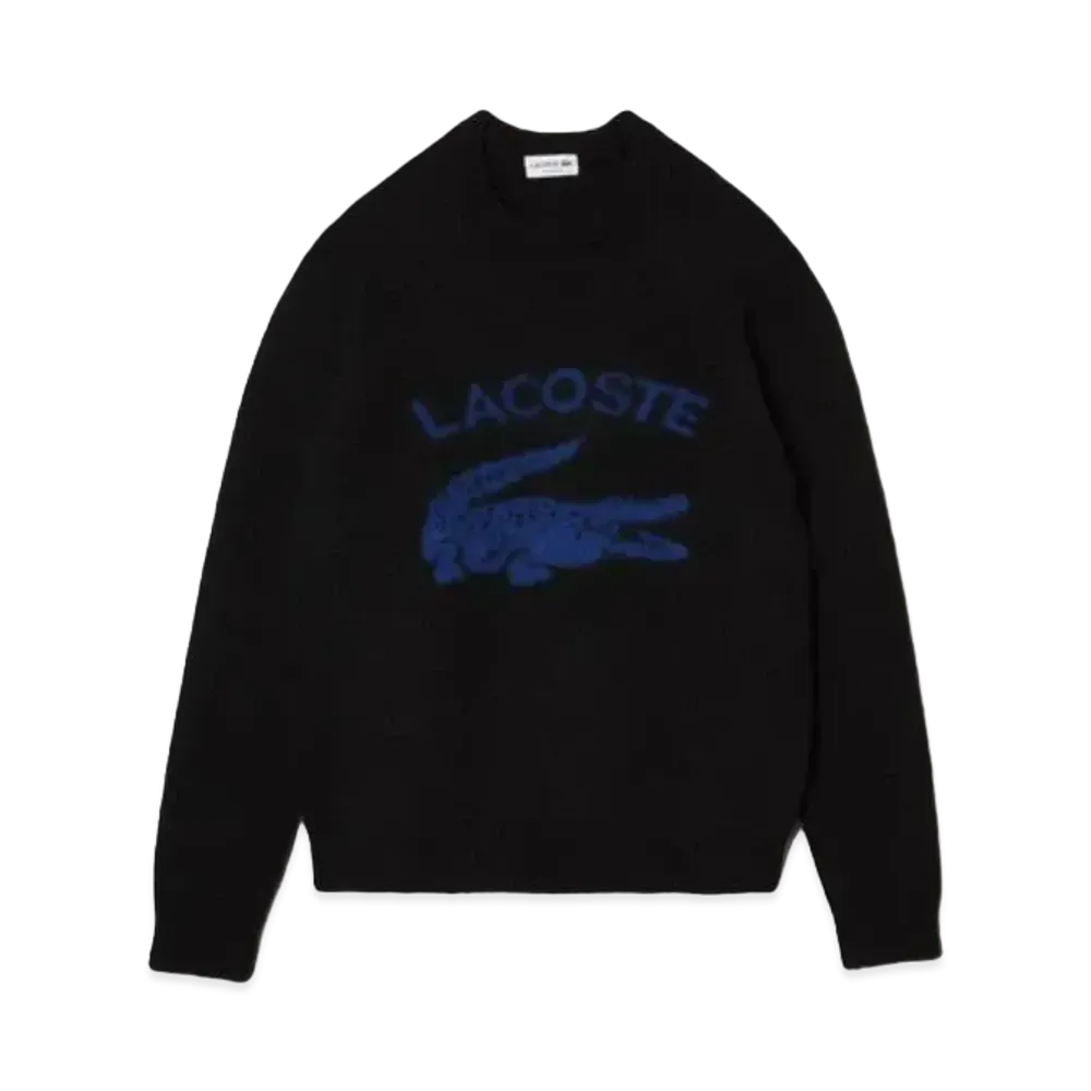 LACOSTE Graphic Crew Neck Sweater "Black"