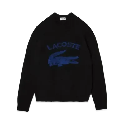 LACOSTE Graphic Crew Neck Sweater "Black"