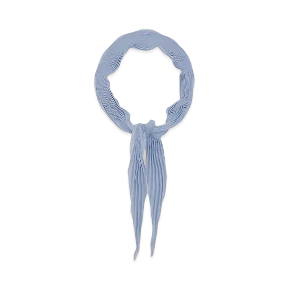 AMI PARIS Pleated Scarf "Cashmere Blue"