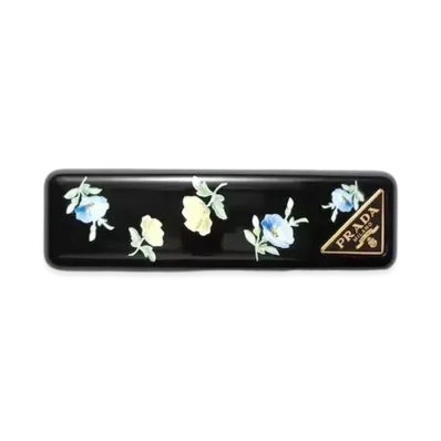 PRADA Plexiglas and Metal Hair Clip "Black/Light Blue"
