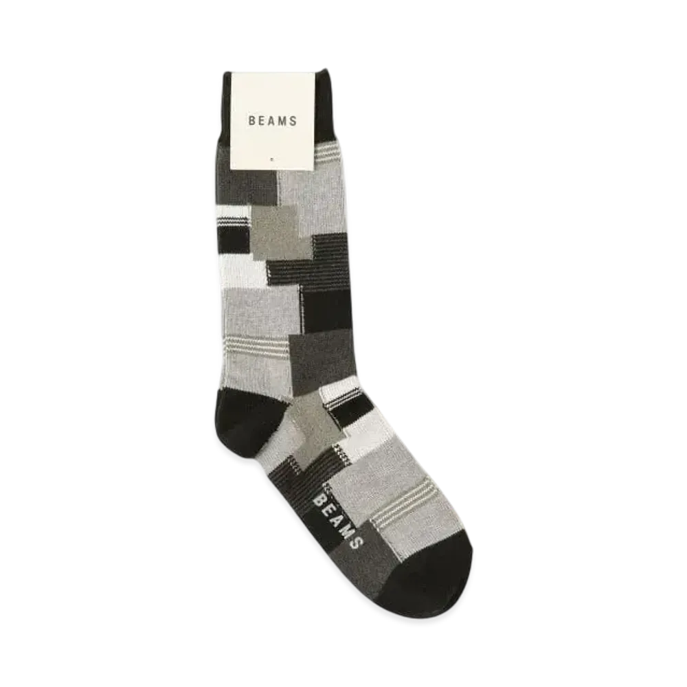 BEAMS Patchwork Socks "Black"