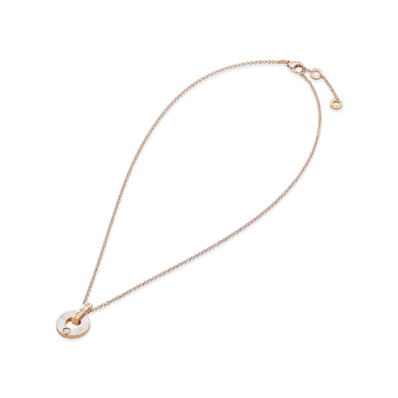 BVLGARI Bvlgari Necklace Diamond Mother Of Pearl White "Pink Gold"