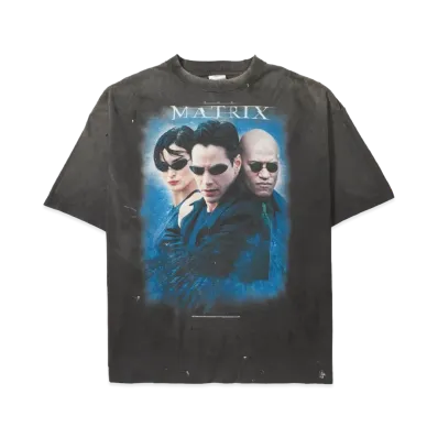 SAINT Mxxxxxx x THE MATRIX MTRX SS Tee The Matrix White Logo "Black"