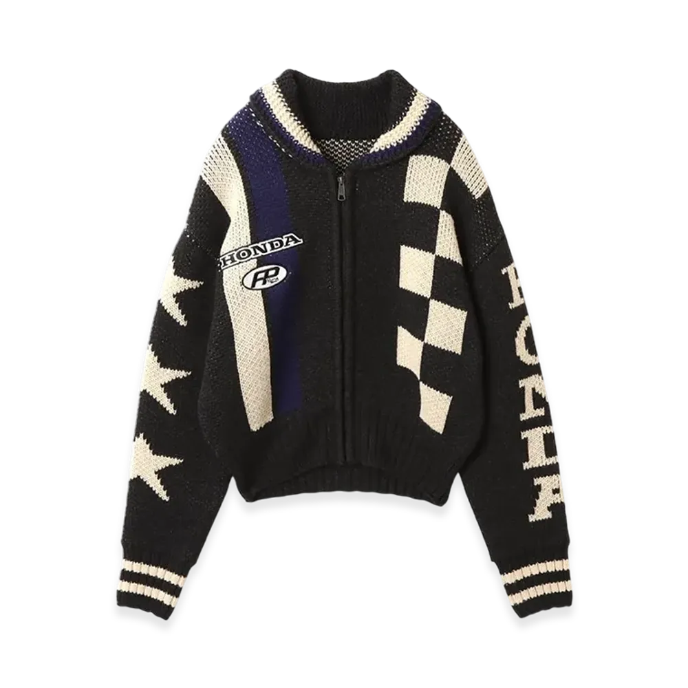 atmos pink x HONDA Zip Up Knit Blouson "Black"