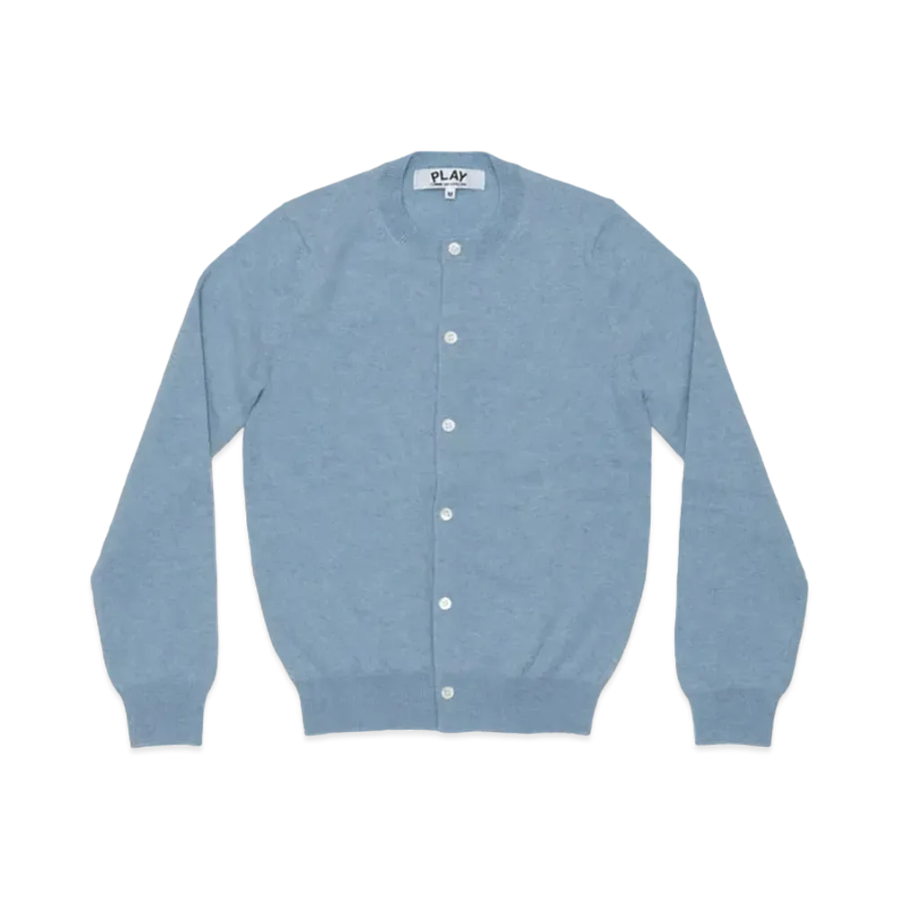 PLAY COMME des GARCONS Unisex Round Neck Cardigan With Small Emblem AX-N091-051 "Light Blue"