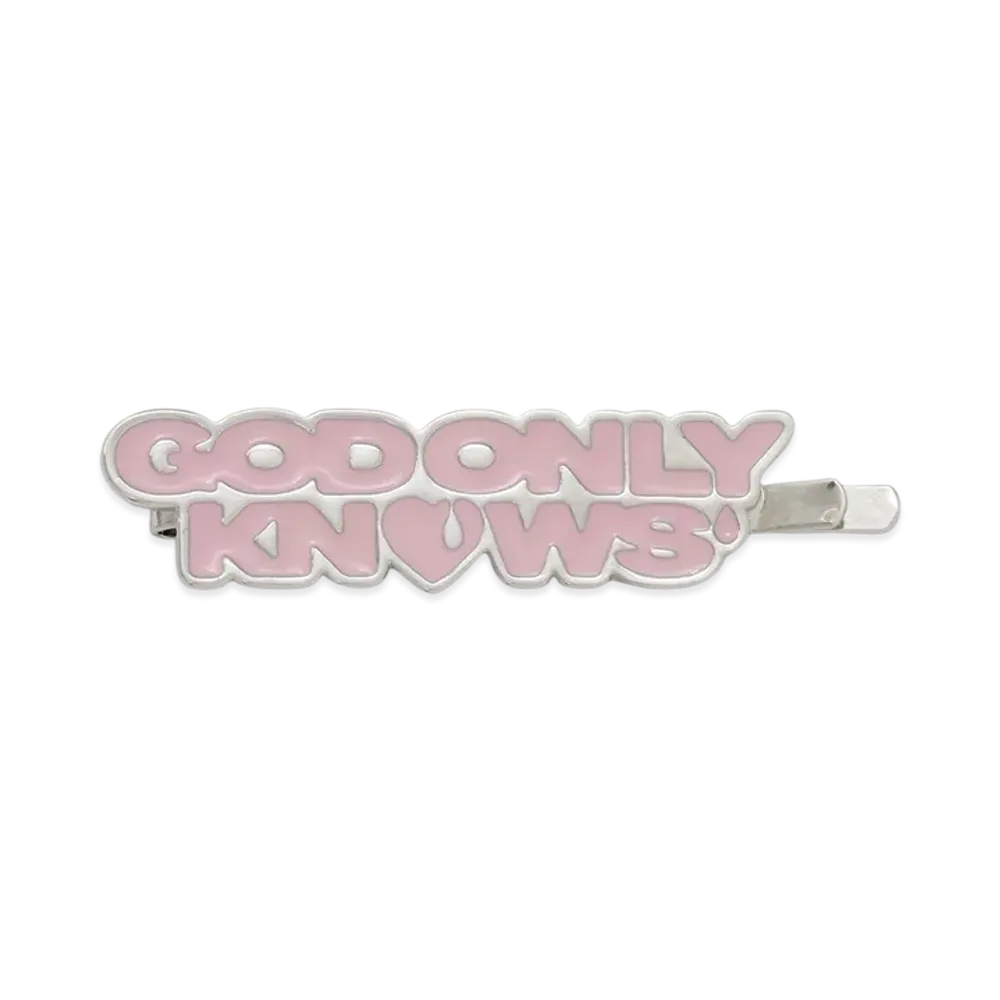 GOD ONLY KNOWS Logo Hair Clip "Pink"