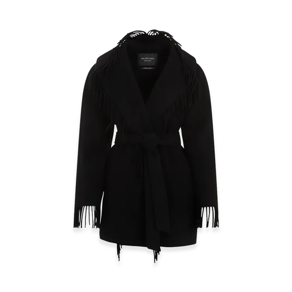 BALENCIAGA Women's Fringe Jacket "Black"