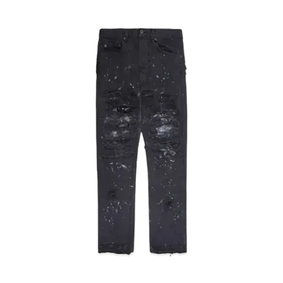 INNOCENCE NYC DESTROY LEATHER DENIM PANTS 32inch "Lt Denim"