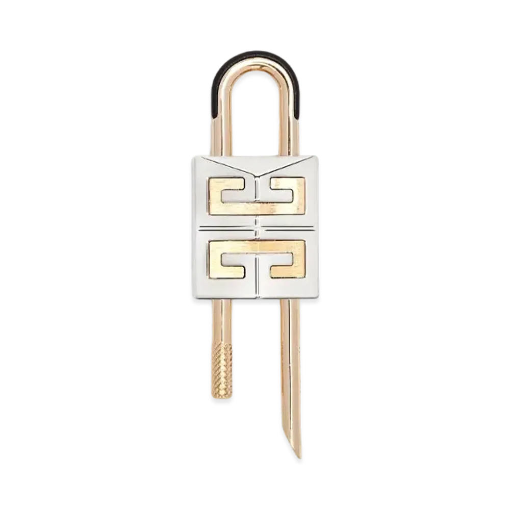 GIVENCHY Small 4G Padlock In Two Tone Metal "White"
