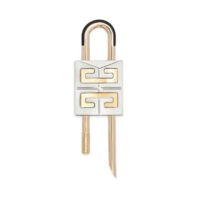 GIVENCHY Small 4G Padlock In Two Tone Metal "White"