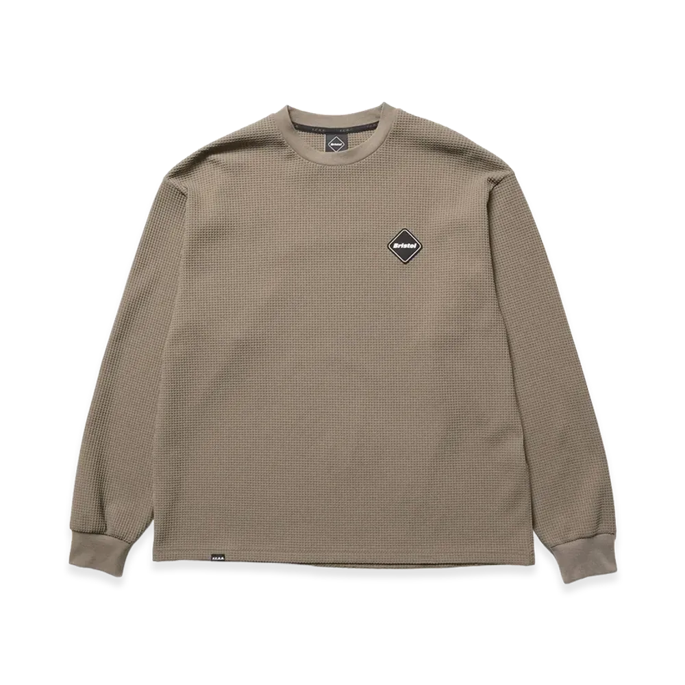 F.C.Real Bristol Tech Waffle Lounge L/S Top "Greige"