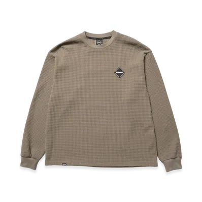 F.C.Real Bristol Tech Waffle Lounge L/S Top "Greige"