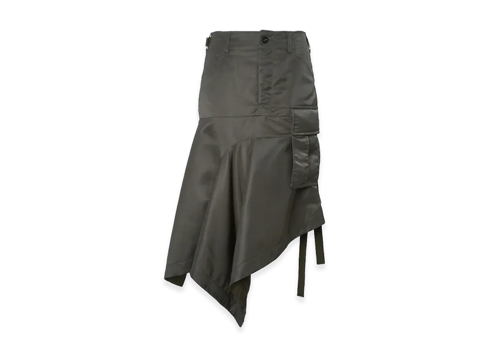 sacai Women's Nylon Twill Skirt "Dark Khaki"