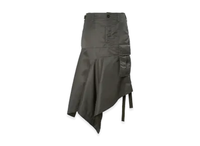 sacai Women's Nylon Twill Skirt "Dark Khaki"