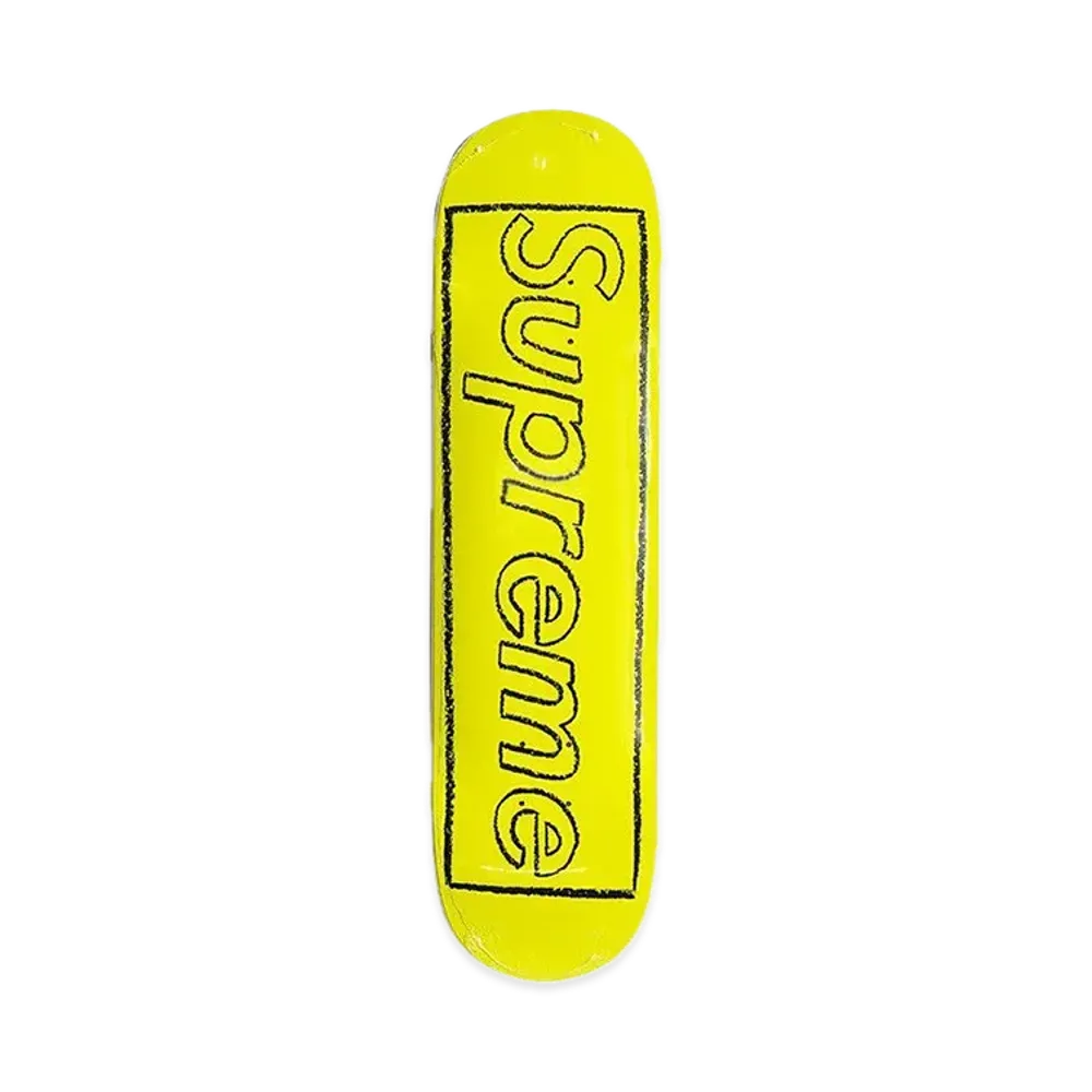 Supreme x KAWS Chalk Logo Skateboard "Yellow"