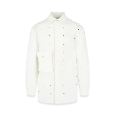 Bottega Veneta Oversized Embellished Shirt Jacket "White"