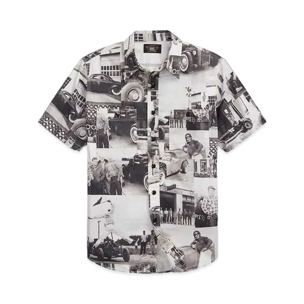RRL Ralph Lauren Photo Print Twill Work Shirt "Black"