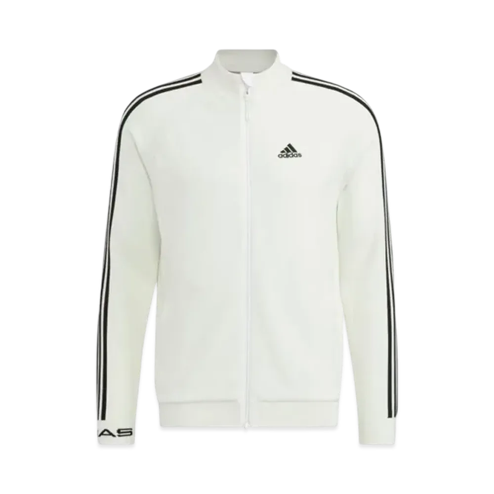 adidas 3-Stripes Windproof Long Sleeve Lining Full Zip Sweater "White"