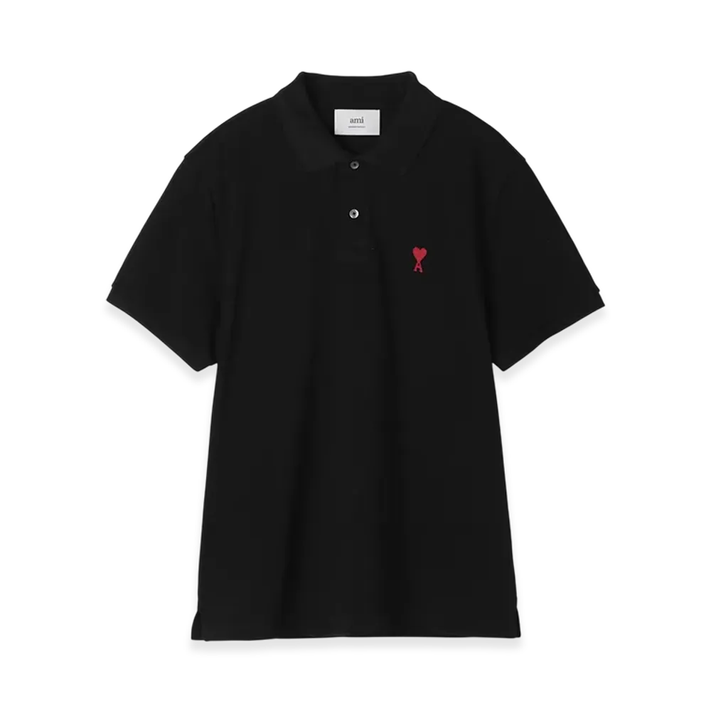 AMI PARIS De Coeur Polo Shirt "Black"