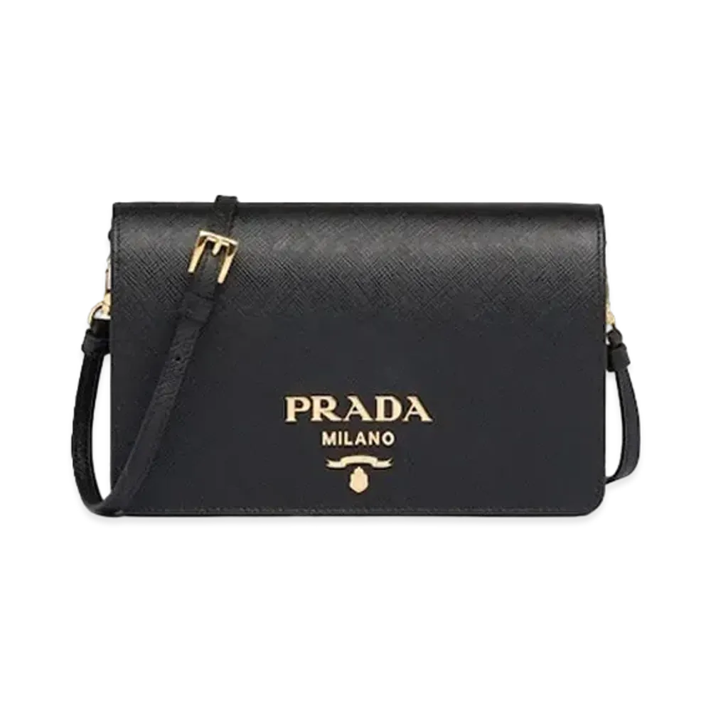 PRADA Saffiano Leather Mini Bag "Black"