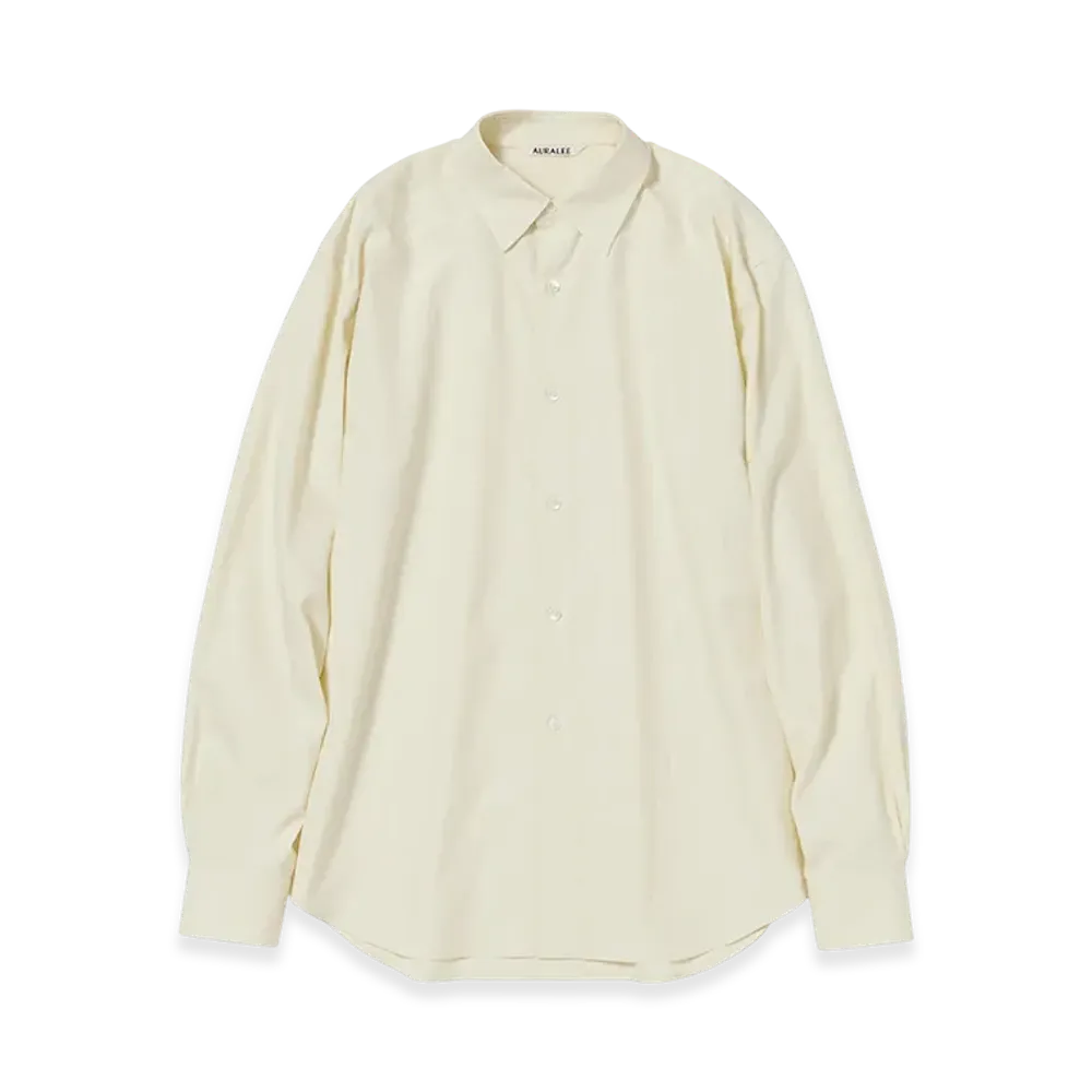 AURALEE Women's Washed Finx Twill Shirt "Vanilla"