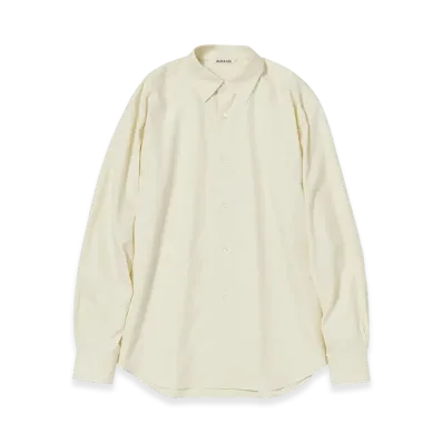 AURALEE Women's Washed Finx Twill Shirt "Vanilla"
