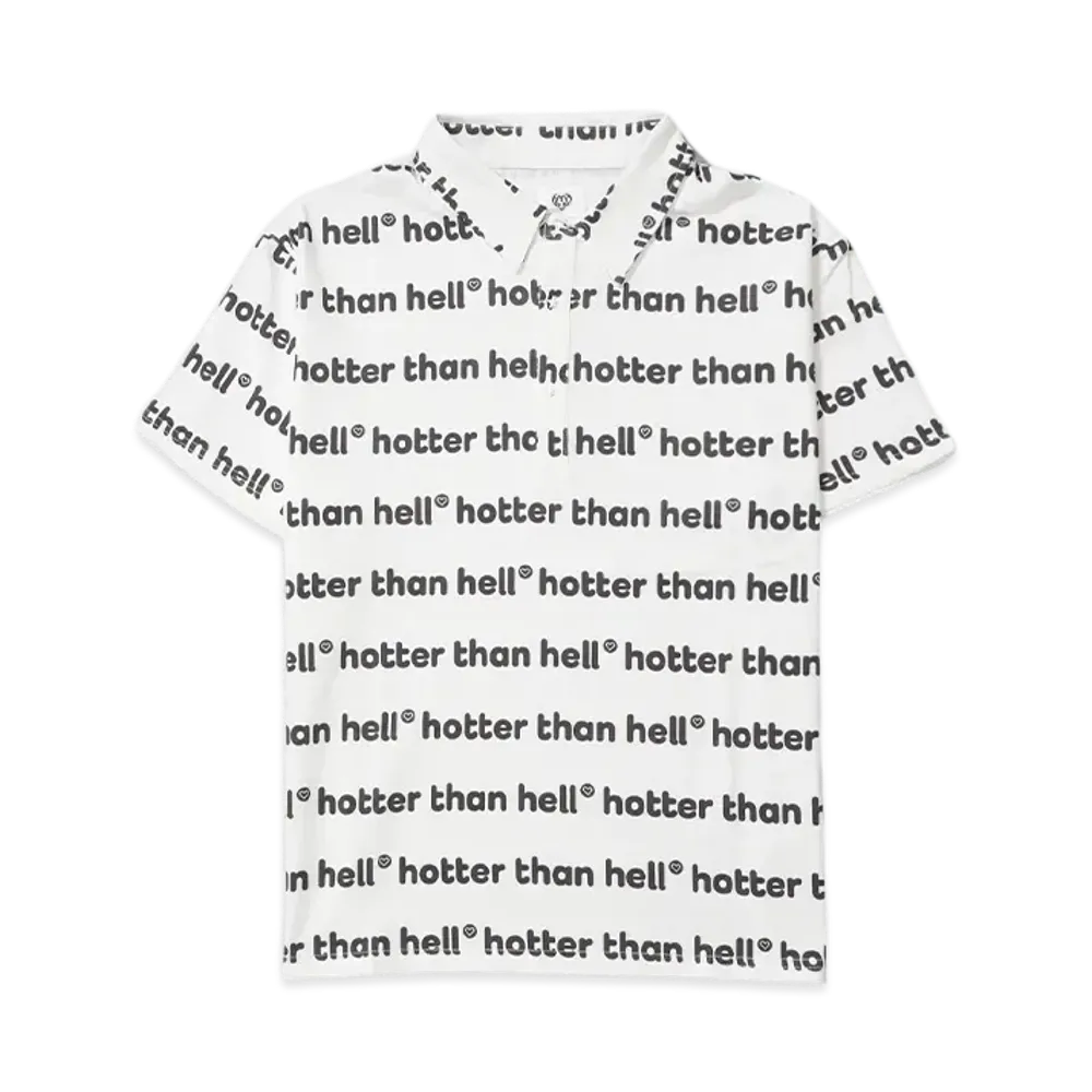 HTH All over pattern polo shirt "WHITE"