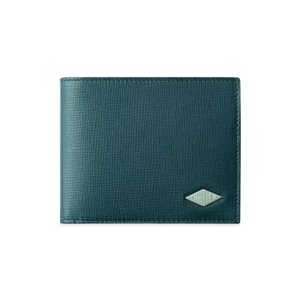 Cartier Six-Credit Card Wallet, Cartier Losange "Blue/Jade Green"