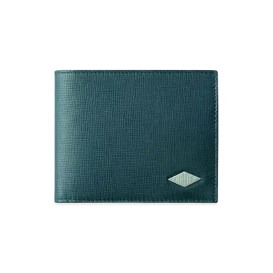 Cartier Six-Credit Card Wallet, Cartier Losange "Blue/Jade Green"