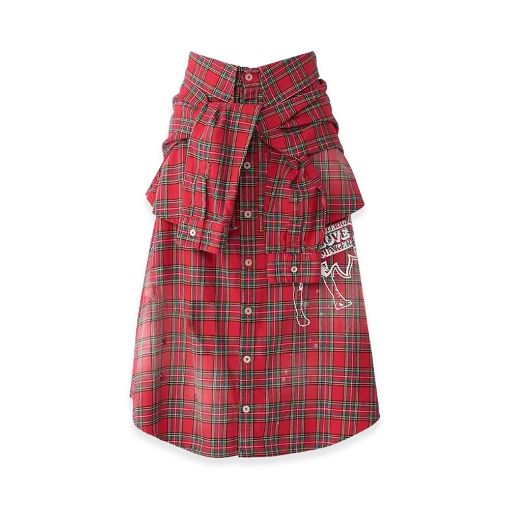 HYSTERIC GLAMOUR Women's Shirt Layered Skirt "Red"