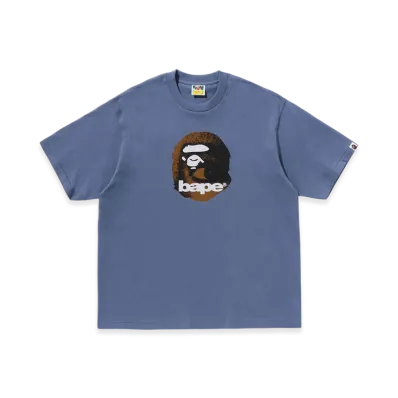 A BATHING APE Ape Head Relaxed Fit Tee "Navy"