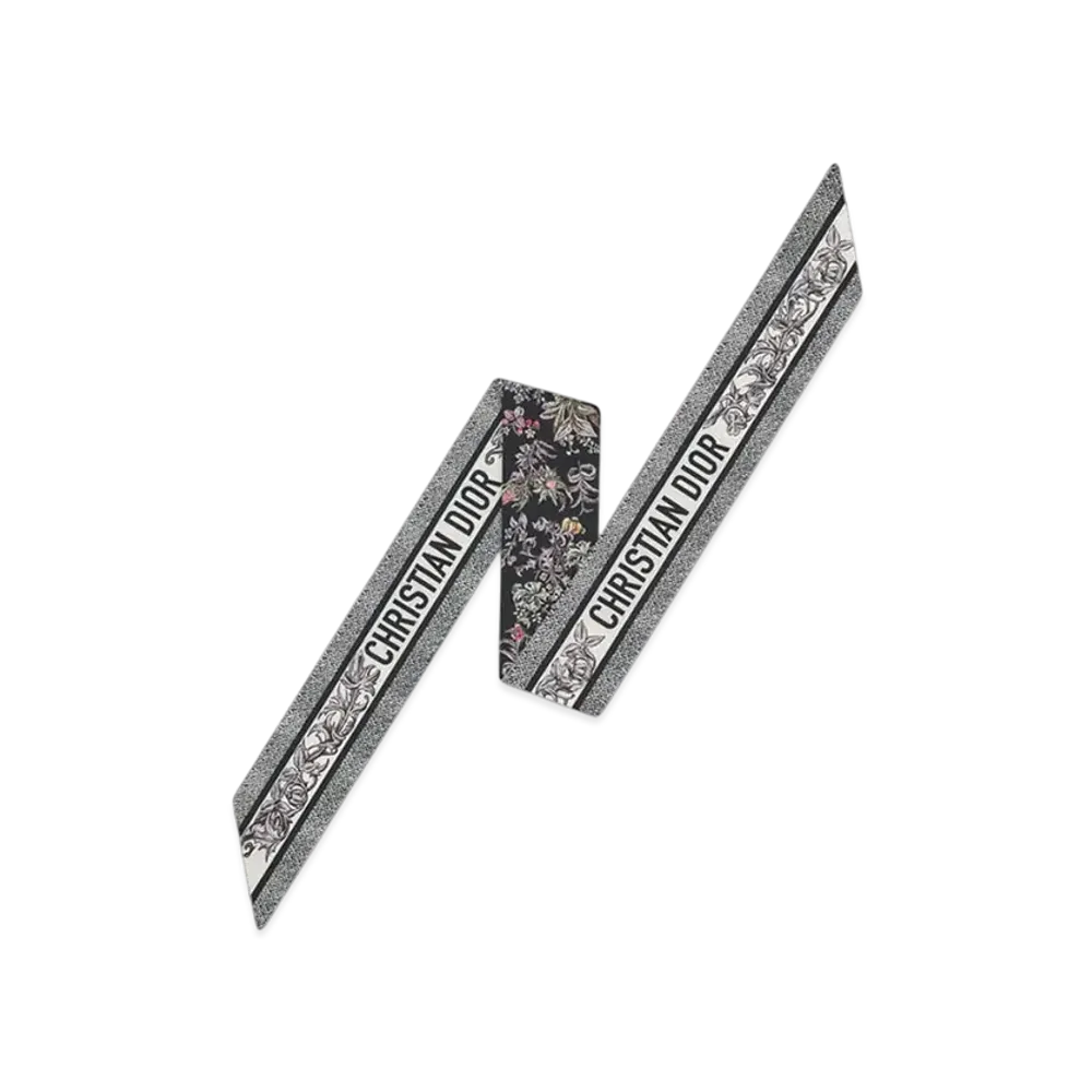 Dior Millefiori Mitzah Scarf Silk Twill "Black/White/Multicolor"