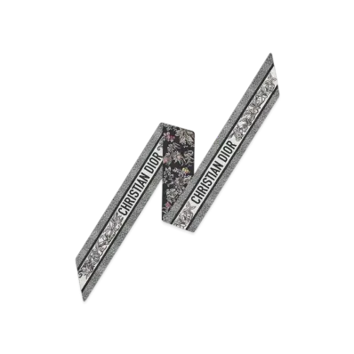 Dior Millefiori Mitzah Scarf Silk Twill "Black/White/Multicolor"