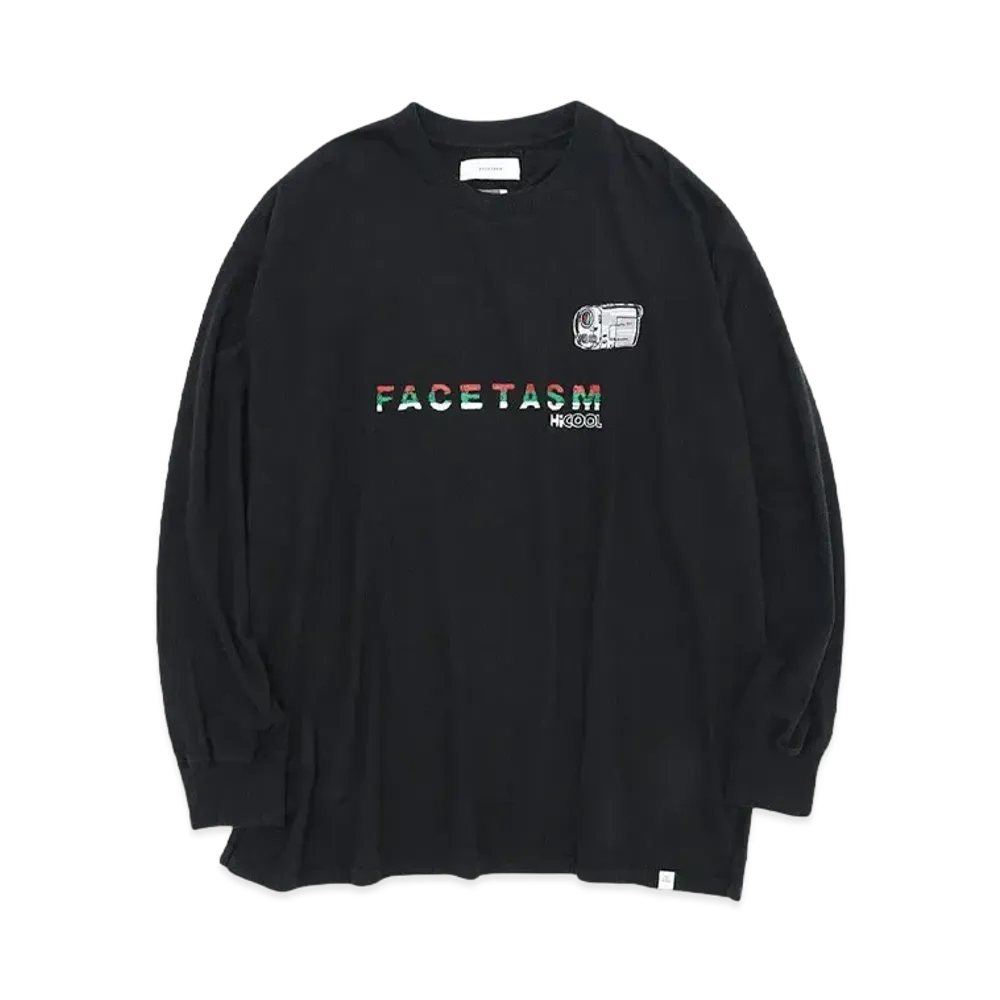 FACETASM HANDYCAM LONG SLEEVE TEE "BLACK"